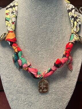 Floral Multicolor Twisted Charm Necklace - Women Jewelry
